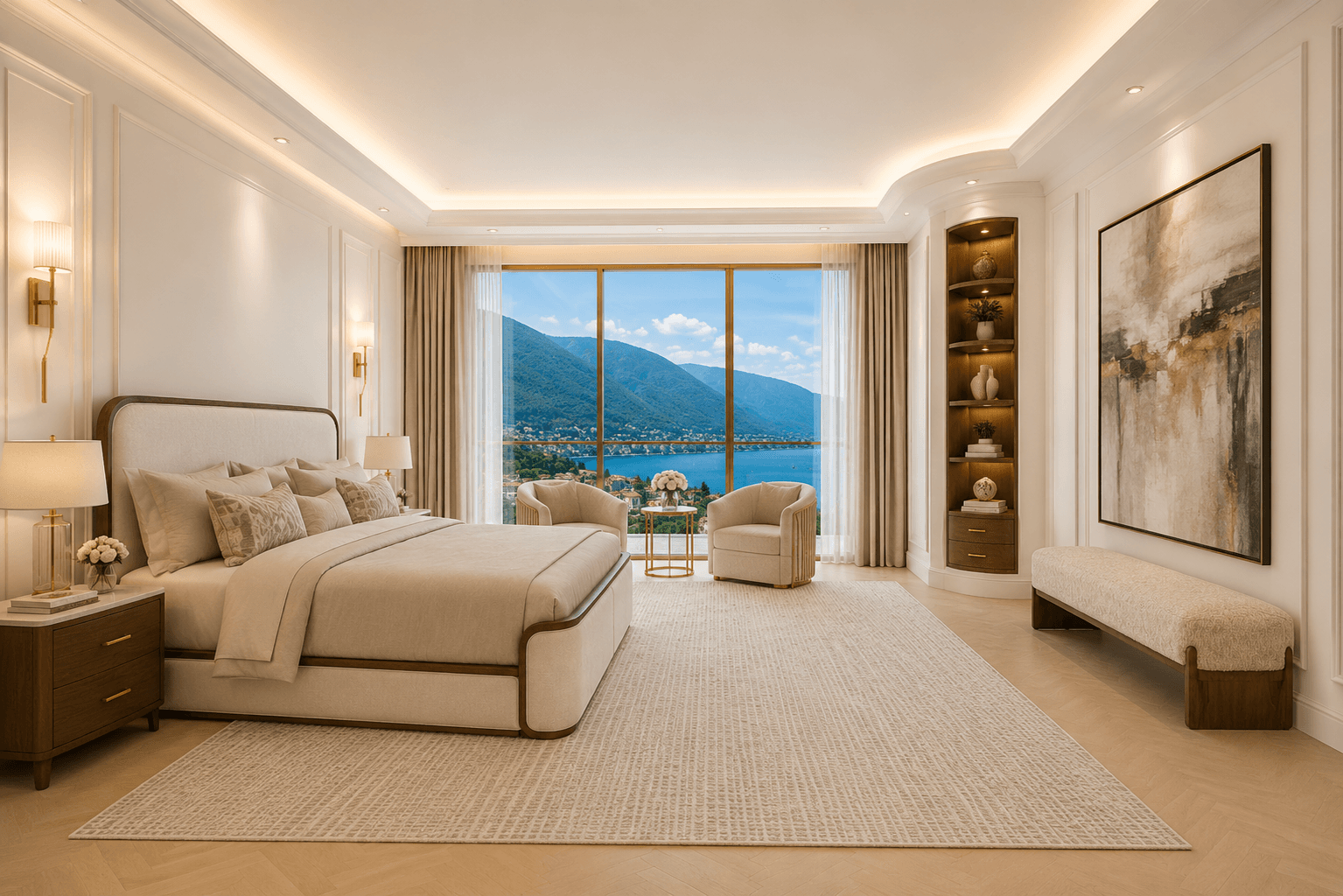 Classic European primary bedroom